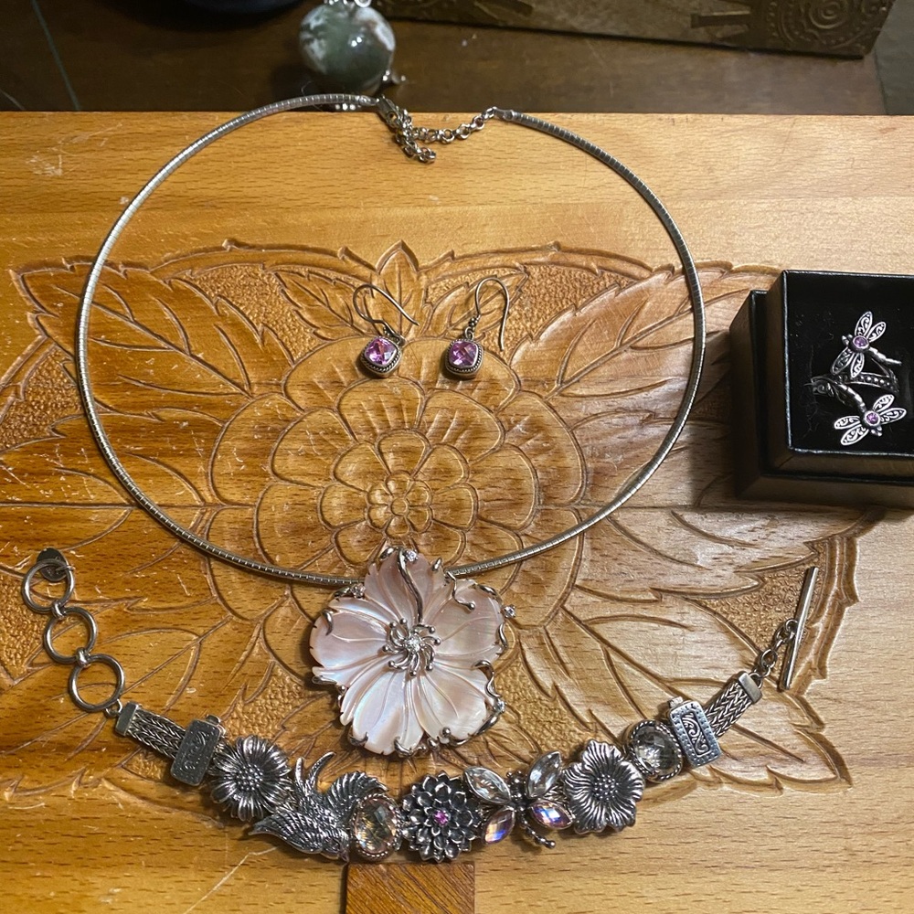 Lori Bonn Petal to the Metal Sterling Garden theme Charm Bracelet 7 to 8 NWOT - Picture 5 of 6